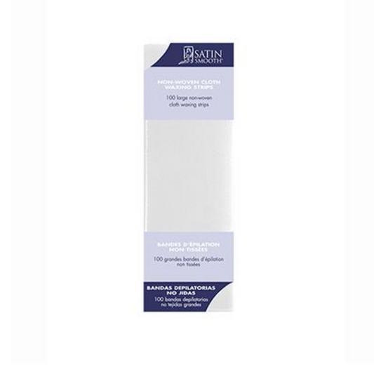 Satin Smooth - Large Non-Woven Cloth Waxing Strips - 100-PK L N/W Strips